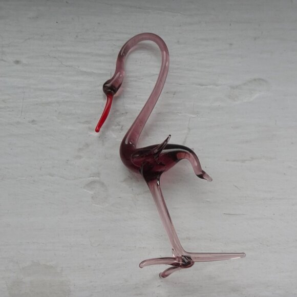 Vintage Miniature Glass Stork 1970s - Picture 5 of 5